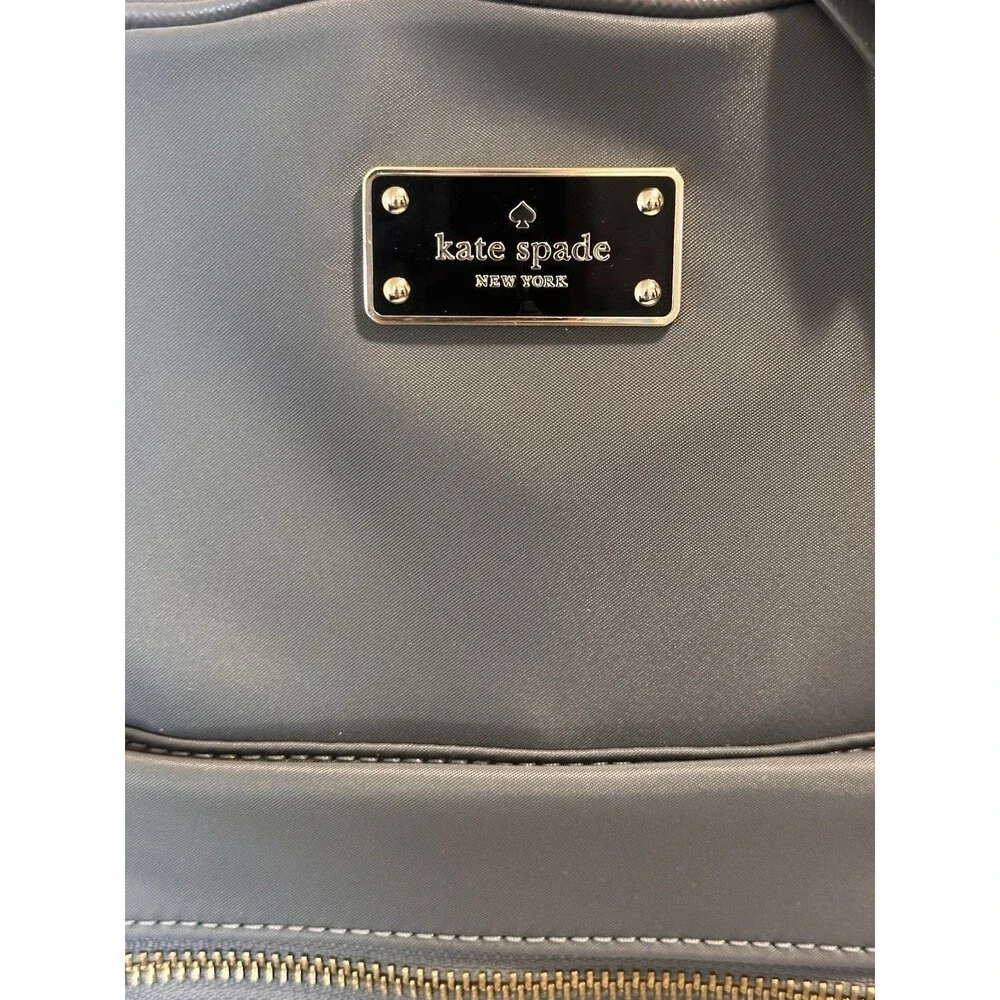 Kate Spade NEW ✨🩶♠️Large Wilson Road Bradley backpack in grey nylon Unused - Picture 3 of 16
